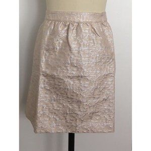 LOFT pink blush metallic slub jacquard skirt